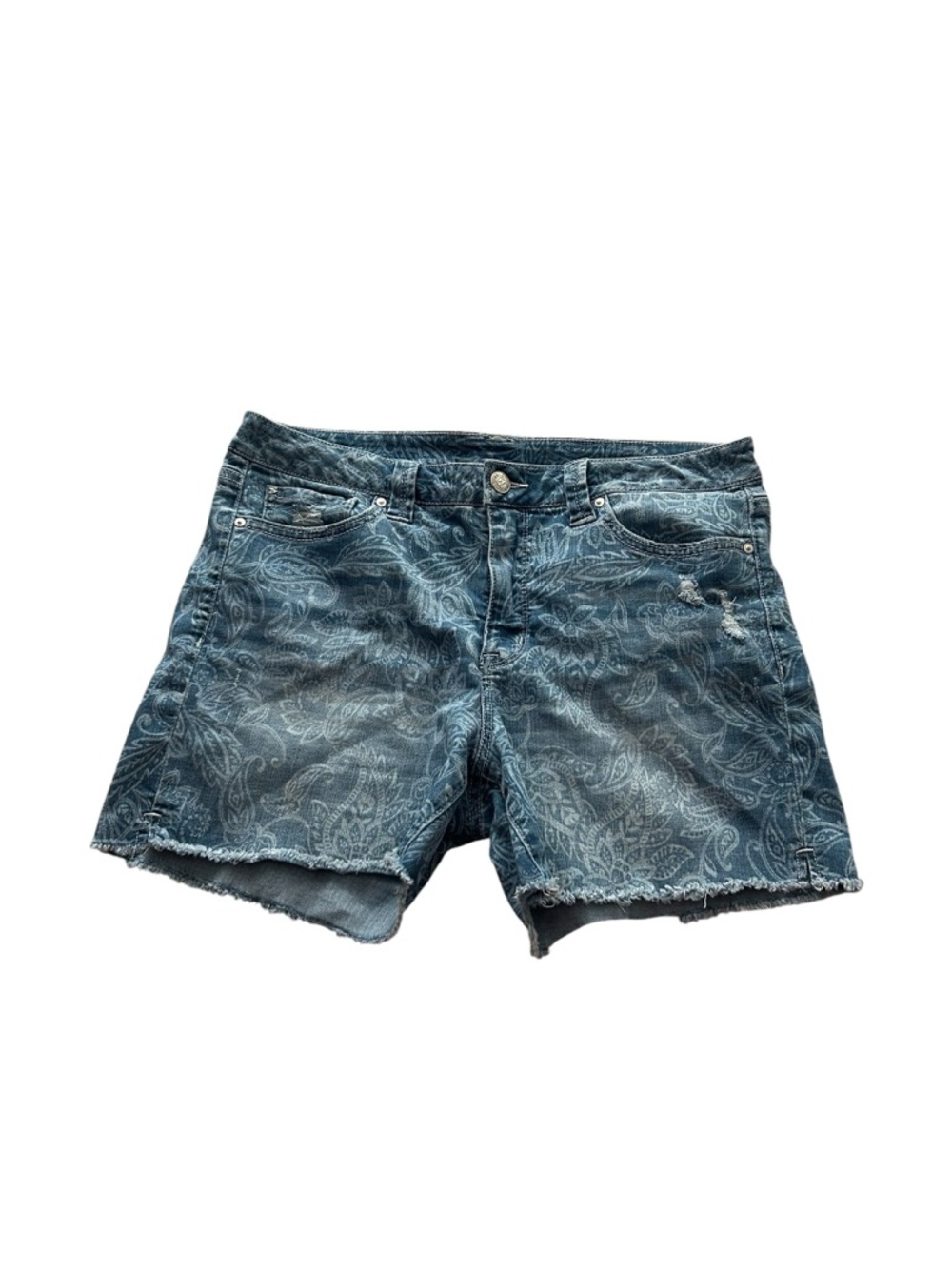 Seven7 paisley print denim shorts